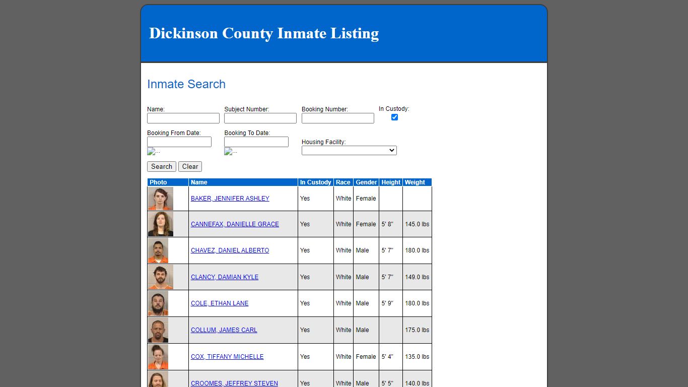 Inmate Search - dkcokslaw.org
